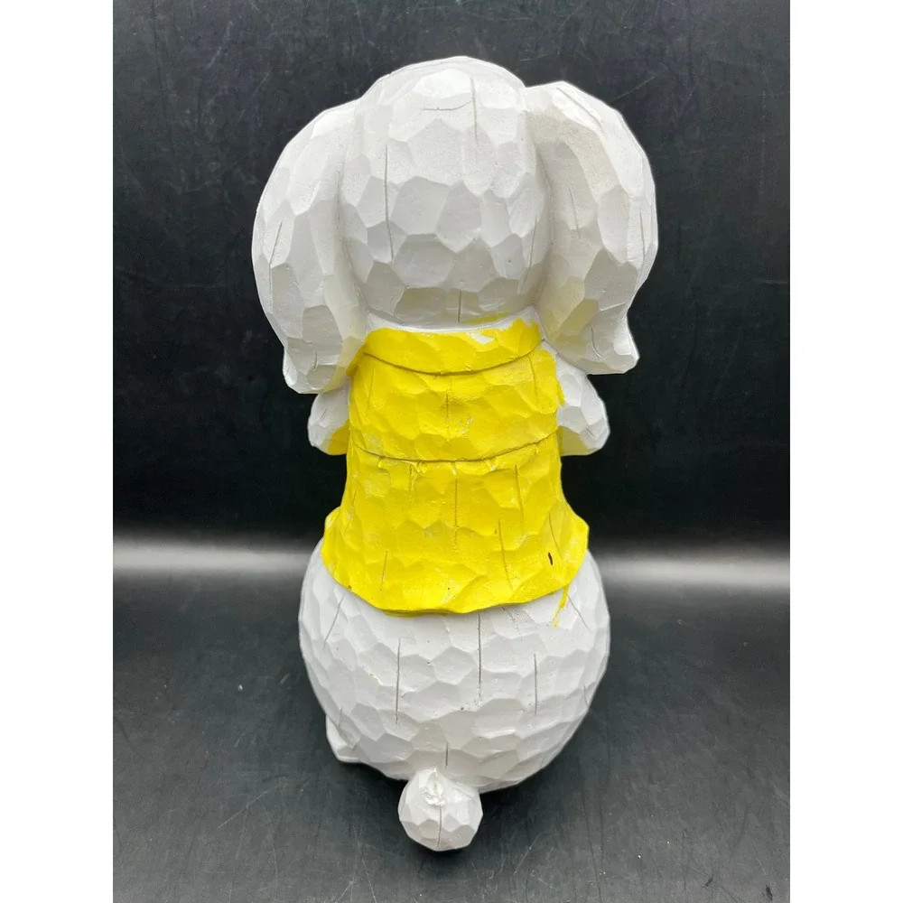 Hello Spring Easter Bunny Figurine White Rabbit Resin‎ Floral Tulip Wreath 8.5
